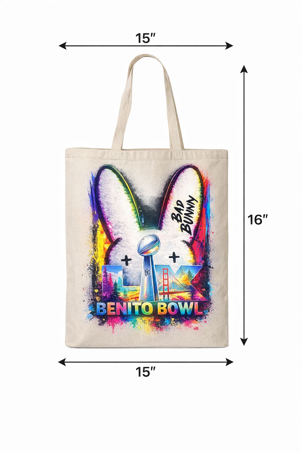 TOTE BAGS BENITO BOWL EDITION, WHITE, NATURAL, BLACK