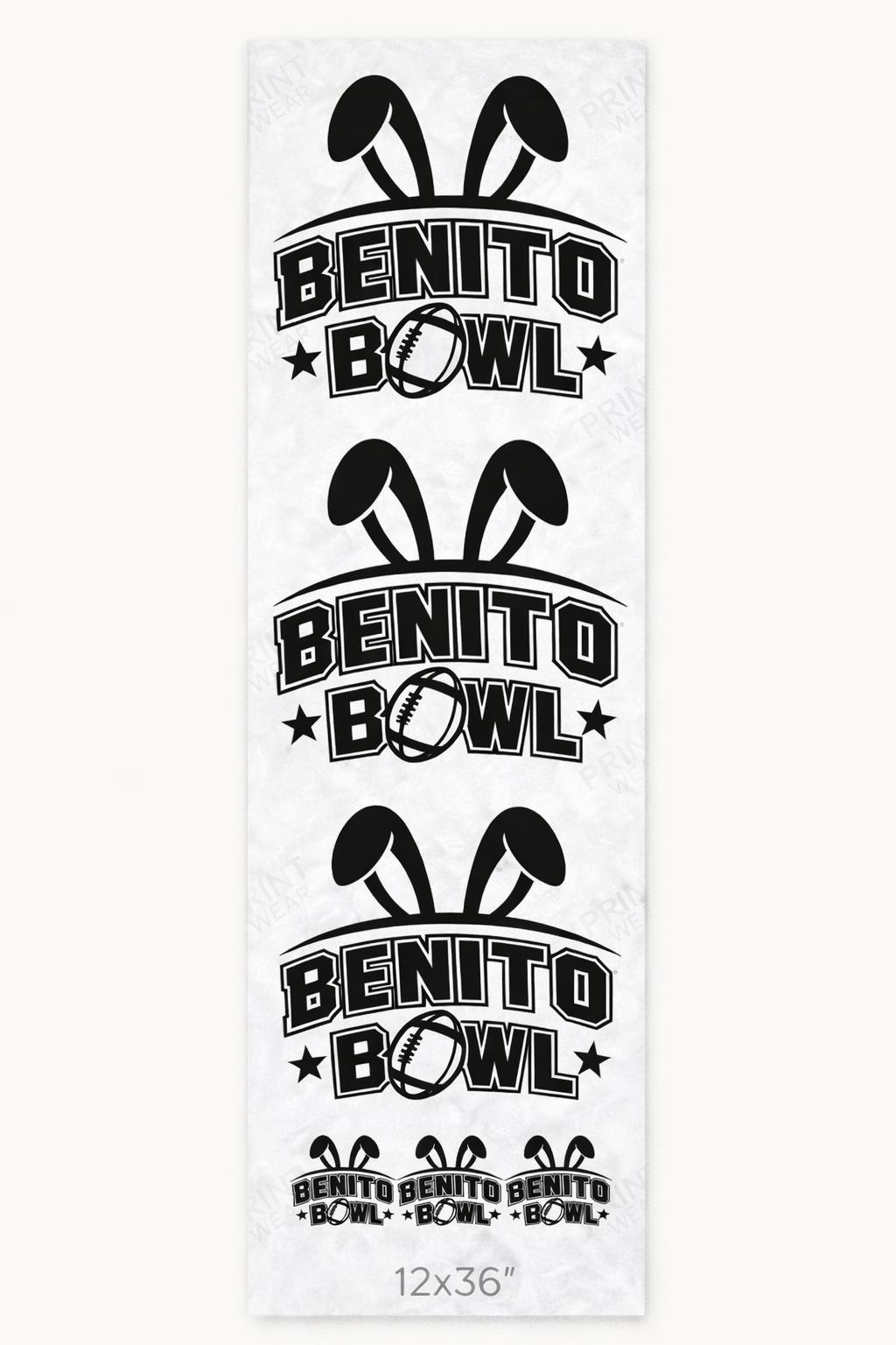 DTF TEXTILE YARDA 12X36 BENITO BOWL 6 IMPRESIONES DEL DISENO