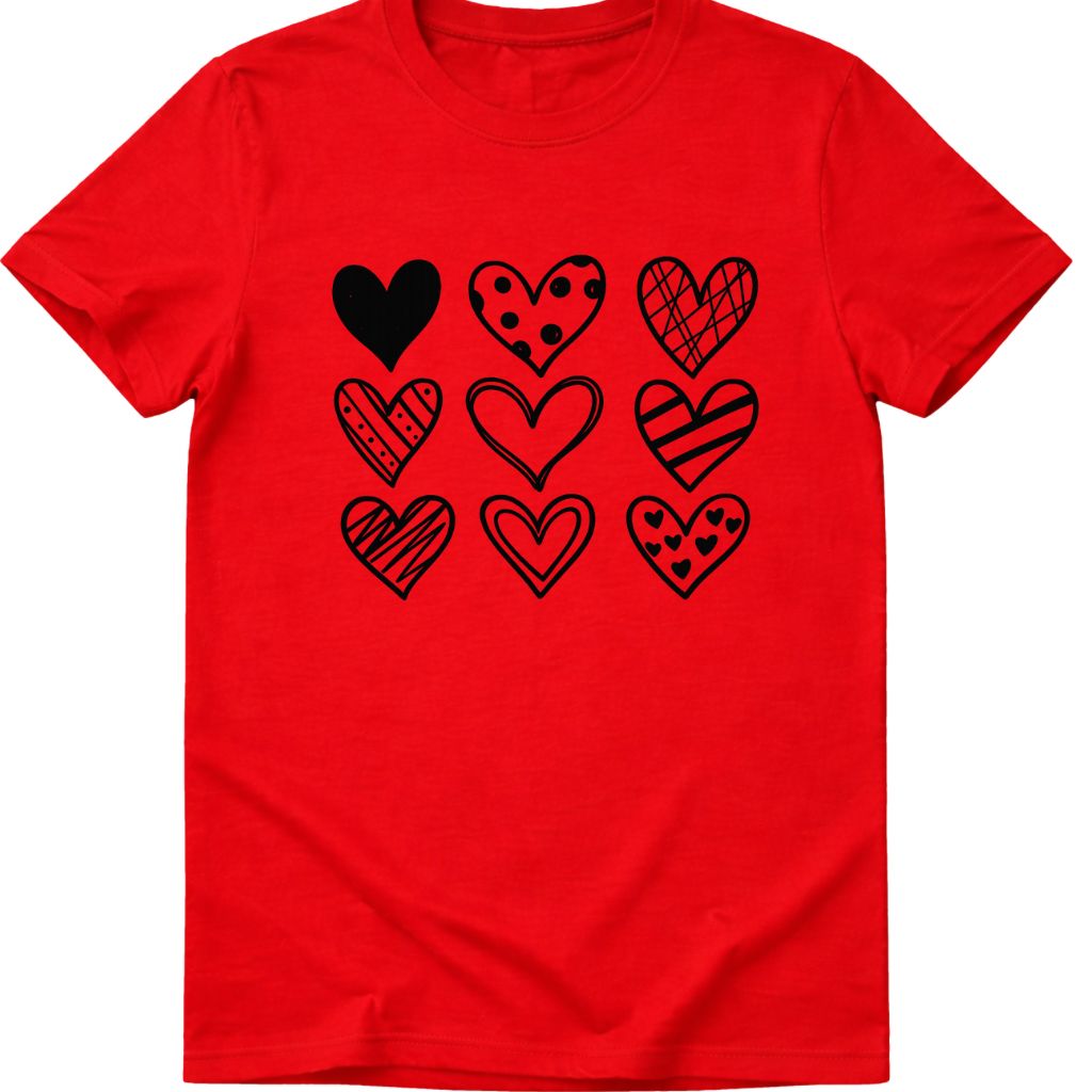 SAN VALETINE HEARTS TSHIRT UNISEX